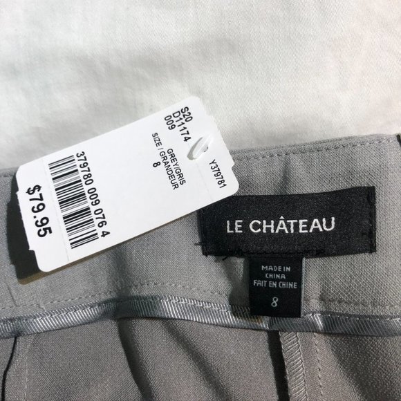 Le Chateau Light Gray Woven Straight Leg Pant - Size 8 - Picture 3 of 8